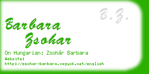 barbara zsohar business card